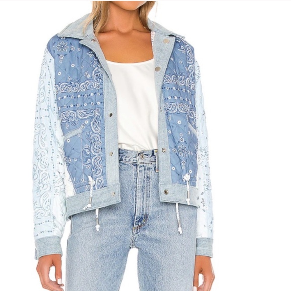 Blank Nyc Reversible Paisley Patchwork Denim Jack… - image 4